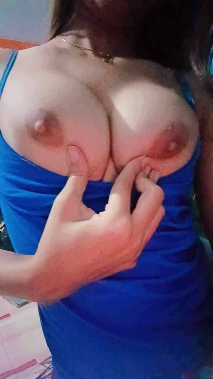 Cute Young GF Pressing Boobs And Showing Pussy To Boyfriend - Additional Image
