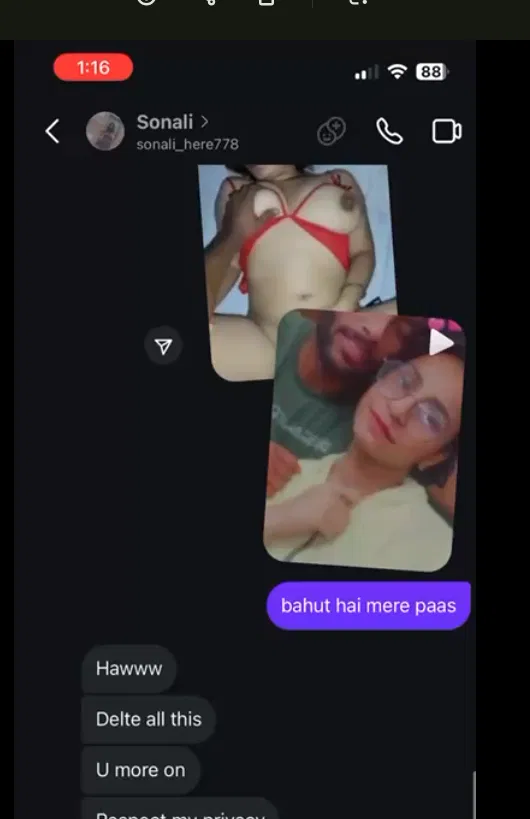 Horny Chatting Girl Sonali Nude mms leak - Additional Image